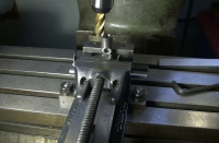 222 seatpost clamp machining.  Milling the "Vendetta" flute on the Bridgeport mill with an 11/16" four flute endmill.