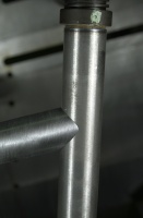 ML 301/G-500 frame fixture showing assembly of top tube/ seat tube mitre joint.