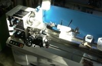 Turning integrated headset cups from solid steel 4130 rod on the new Clausing Colchester Student 2500 lathe.