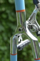 Cristina's frameset 1405.  Another view of the chrome plated wishbone casting to which the rear brake is bolted.