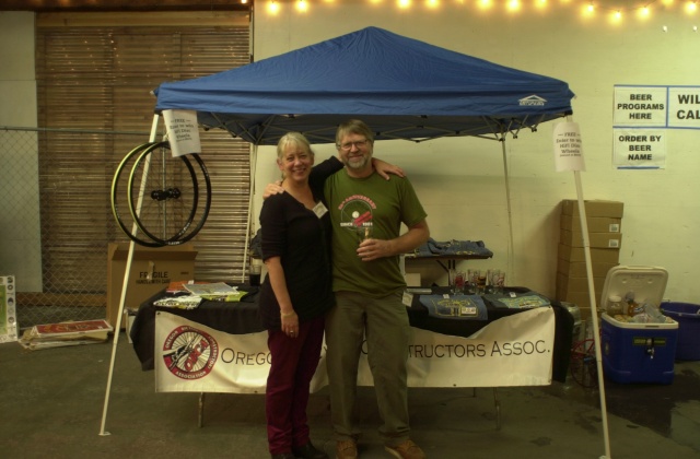 2016 Handmade Bike and Beer Festival.  My wife Kelley and Ron Suphin of UBI.