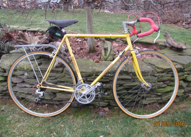 Hi Andy,

I was talking to my 25 yr old daughter about my "old bicycle," picture attached.   I explained that I got its frame in 1973 when I lived in Missoula, Montana, when a car ran over my Raliegh Grandsport.   I used resultant insurance to purchase the Strawberry frame and then attached most of the Raliegh parts, and that is what I still use.   I had heard about your new company and frames from my roommate who was a bike enthusiast.      

I repainted it in the late-80s and, since it was pre-internet , I made up my own version of your company logo applied with letter transfers.  

Anyway, probably because life is busy, I never thought to look your company up on the internet until I talked about the bike yesterday.  

I saw your vintage folder of your website and thought you may want to see one of your old frames is still doing well.  The frame was purchased in the fall of '73, but could have been an earlier date.

It was great to see that your company is peddling strong.  Thanks and Cheers, Jim