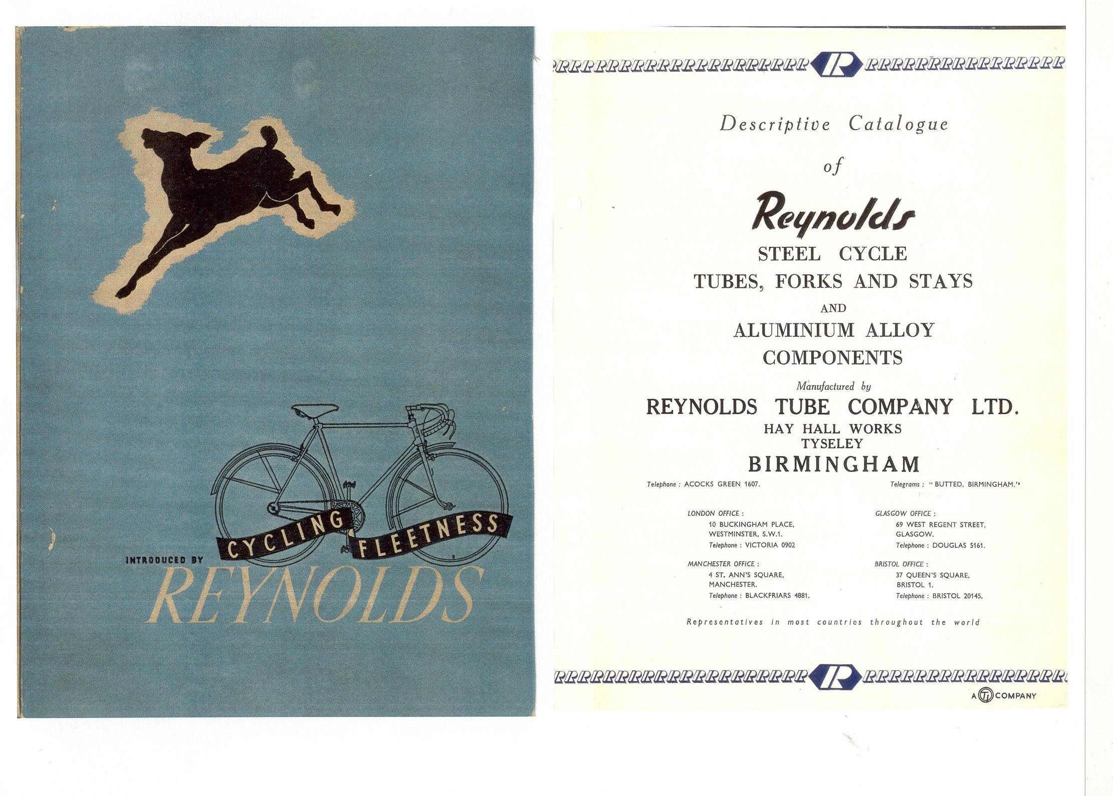 REYNOLDS TRADE-CATALOGUE-COVER-C1920.  We just received a number of historic pieces of Reynolds trade brochures which will soon be featured on the Torch and File website.  Here is one from 1920.