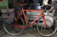 Another cruiser hits the road.  650B  wheel city bike with Campagnolo parts, tubus rack and Ortlieb panniers.