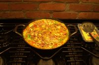 January 7th, 2017 and it is snowing outside but in the Strawberry lunchroom there is paella cooking for nice hot lunch