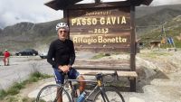 Marco has summited the Gavia Pass on his Strawberry, August, 2018